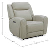 Reign 41.25" Top-Grain Genuine Leather Power Reclining Chair with USB Port - Deltona Moonshine Taupe | Fauteuil à inclinaison électrique Reign de 41,25 po en cuir véritable de qualité supérieure avec port USB - taupe clair de lune Deltona