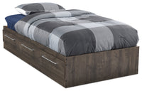 Lit matelot Riley avec 3 tiroirs de rangement pour enfants, fabriqué au Canada, gris - format lit simple
