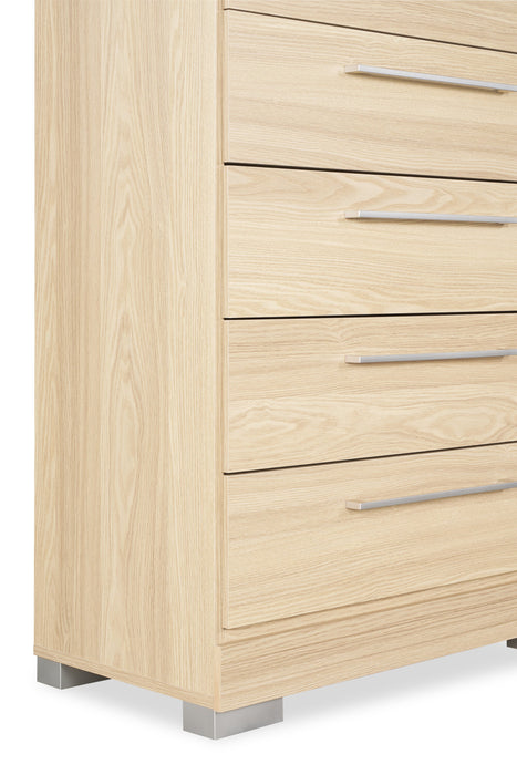 Commode verticale de chambre à coucher Riley de 31 po (L) x 46 po (H) à 5 tiroirs, fabriquée au Canada - naturelle