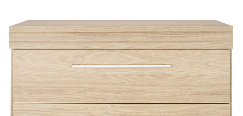 Commode verticale de chambre à coucher Riley de 31 po (L) x 46 po (H) à 5 tiroirs, fabriquée au Canada - naturelle