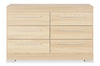 Commode de chambre à coucher Riley de 49 po (L) x 31 po (H) à 6 tiroirs, fabriquée au Canada - naturelle