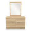 Riley 6pc Bedroom Set with Panel Bed, Dresser, Mirror & Nightstand, Made in Canada, Natural - Full Size | Ensemble de chambre à coucher Riley 6 pièces avec lit à panneaux, commode, miroir et table de nuit, fabriqué au Canada, naturel - format lit double