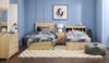 Riley Mates Bed with Bookcase Headboard Set for Kids, Made in Canada, Natural - Twin Size | Lit matelot Riley fabriqué au Canada avec ensemble de tête de lit bibliothèque pour enfants, naturel - format lit simple