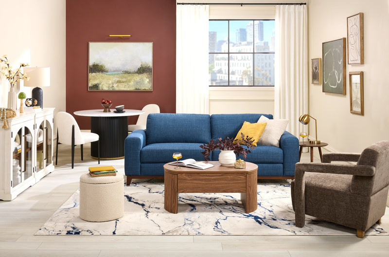 Fauteuil d’appoint Demi de 30 po d’apparence lin - brun