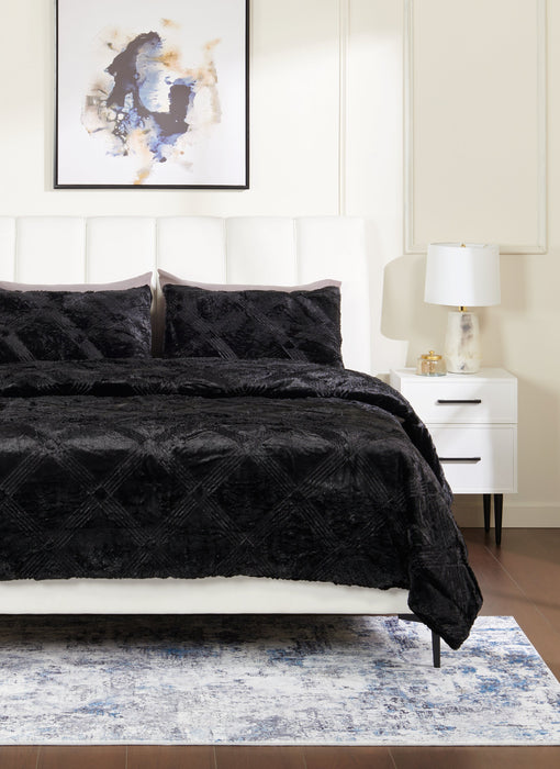 Ensemble d’édredon Serene 3 pièces pour lit double ou grand lit - noir