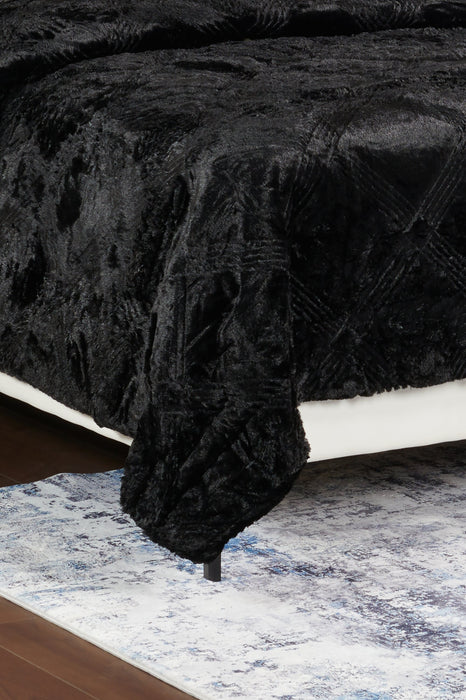 Ensemble d’édredon Serene 3 pièces pour lit double ou grand lit - noir