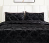 Serene 3-Piece Full/Queen Comforter Set - Black | Ensemble d’édredon Serene 3 pièces pour lit double ou grand lit - noir
