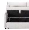Shadow 82.5" Linen-Look Fabric Sleeper Sofa with Storage and Two Armrest Pillows - Grey | Sofa-lit Shadow de 82,5 po en tissu d’apparence lin avec rangement et deux accoudoirs coussinés - gris