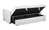 Shadow 82.5" Linen-Look Fabric Sleeper Sofa with Storage and Two Armrest Pillows - Grey | Sofa-lit Shadow de 82,5 po en tissu d’apparence lin avec rangement et deux accoudoirs coussinés - gris