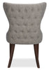 Shea Wing-Back Dining Chair with Linen-Look Fabric, Wood - Grey | Chaise de salle à manger Shea à oreilles en tissu d’apparence lin et en bois - grise