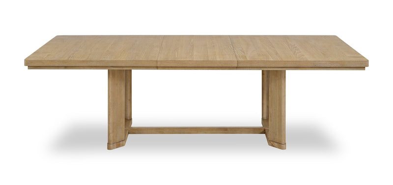 Ensemble de salle à manger Aspen 6 pièces avec table à rallonge, 80 po à 104 po, banc et 4 chaises en tissu - naturel