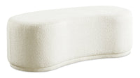 Banc arrondi Maren de 47,25 po en tissu - crème