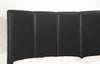 Paseo Platform Bed in Black Vegan-Leather Fabric - Queen Size | Lit plateforme rembourré Paseo en tissu de cuir végétalien noire - format grand lit
