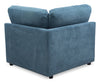 Voyage Modular Fabric Corner Chair with Removable Back Cushions – Blue | Fauteuil en coin modulaire Voyage en tissu avec coussins de dossier amovibles - bleu