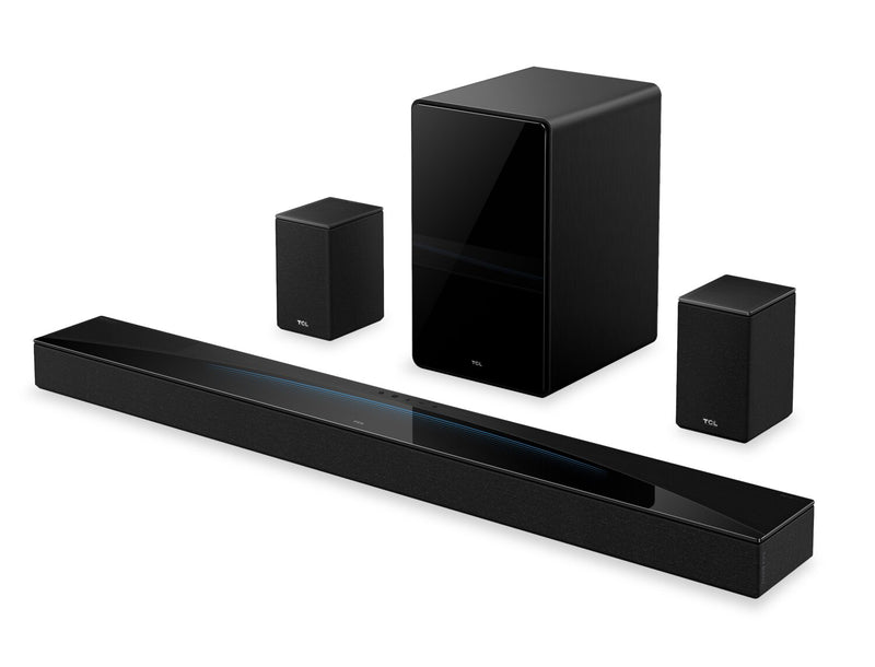 Barre de son de 860 W à 7.1.4 canaux TCL Q85H de série Q avec caisson d'extrêmes graves sans fil et haut-parleurs ambiophoniques (Q85H)