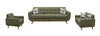 Kort & Co. Freeman 37" Linen-Look Fabric Chair with Wood Legs and Tufted Back Cushion - Avocado Green | Fauteuil Freeman Kort & Co. de 37 po en tissu d’apparence lin avec pattes en bois et coussin de dossier capitonné - vert avocat