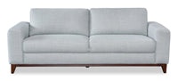  Sofa River de 87 po en tissu d’apparence lin avec base et pattes en bois - gris