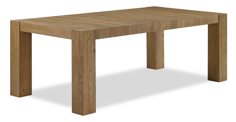 Ensemble de salle à manger Lotus 5 pièces en bois avec table de 82 po (L) et 4 chaises à dossier à lattes - naturel