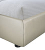 Luka Upholstered Platform Bed in Taupe Vegan-Leather Fabric, Modern - Full Size | Lit plateforme rembourré moderne Luka en tissu de cuir végétalien taupe - format lit double