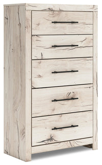 Commode verticale de chambre à coucher Derekson de 31,7 po (L) x 53,9 po (H) à 5 tiroirs - blanc rustique
