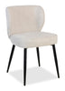 Sara Wing-Back Dining Chair with Polyester Fabric, Metal - White | Chaise de salle à manger Sara à oreilles en tissu de polyester et en métal - blanche