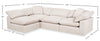 Eclipse Modular 4-Piece Linen-Look Fabric Pit Sofa Sectional with Reversible Feather Down Cushions - Linen White | Sofa sectionnel modulaire de style cocon Eclipse 4 pièces en tissu d’apparence lin avec coussins réversibles en duvet et plumes - blanc lin