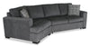 Made in Canada Legend 2-Piece Left-Facing Chenille Fabric Cuddler Sleeper Sectional - Pepper Grey | Sofa-lit sectionnel enveloppant de gauche Legend 2 pièces fabriqué au Canada en tissu de chenille - gris poivre