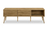 Gemma 72" Rustic TV Stand with Storage and Cable Management for TVs up to 80"- Brown | Meuble pour téléviseur rustique Gemma de 72 po avec rangement et système de gestion des câbles pour téléviseurs jusqu’à 80 po - brun