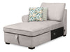 Scott Living Haven 3-Piece Right-Facing Chenille Fabric Cuddler Sleeper Sectional with Storage - Grey | Sofa-lit sectionnel enveloppant de droite Haven de Scott Living 3 pièces en tissu de chenille avec rangement - gris