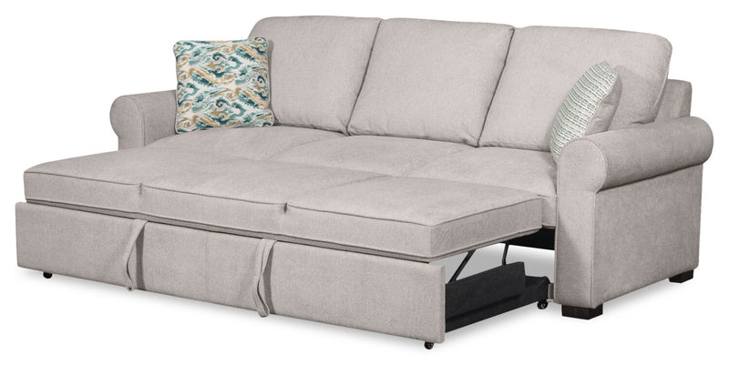 Sofa-lit Haven de Scott Living de 96 po en tissu de chenille avec pattes en bois - grise