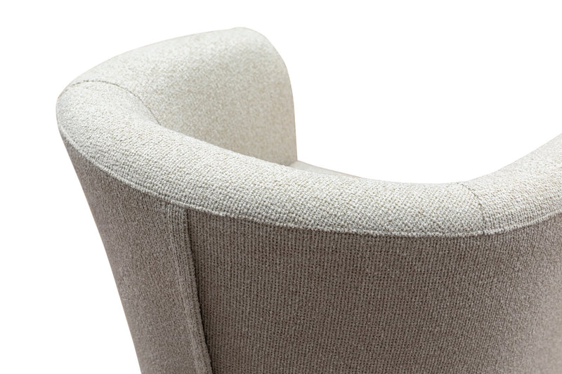 Fauteuil d’appoint Ethan de style gondole de 31 po en tissu d’apparence lin avec pattes en bois - lin 