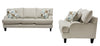 Made in Canada Nofia 58" Chenille Fabric Loveseat with Two Accent Pillows and Wood Legs - Linen Beige | Causeuse Nofia de 58 po fabriquée au Canada en tissu de chenille avec 2 coussins décoratifs et pattes en bois - beige lin