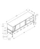 Jae 59" Modern TV Stand with Storage and Cable Management for TVs up to 65"- Grey|Meuble pour téléviseur moderne Jae de 59 po avec rangement et système de gestion des câbles pour téléviseurs jusqu’à 65 po - gris