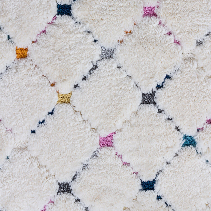 Carpette à poil long Robin multicolore à motif marocain - 6 pi 7 po x 9 pi 6 po