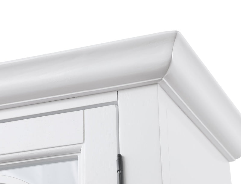 Armoire vitrée Frances de 36 po avec portes en verre - blanche