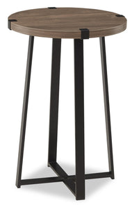 Table de fauteuil Pauly de 15 po avec dessus d’apparence bois - noisette