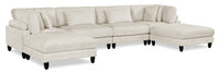  Sofa sectionnel modulaire Lounge 6 pièces en chenille - beige