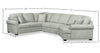 Scott Living Haven 3-Piece Right-Facing Chenille Fabric Cuddler Sleeper Sectional - Seafoam Blue | Sofa-lit sectionnel enveloppant de droite Haven de Scott Living 3 pièces en tissu de chenille - bleu écume de mer