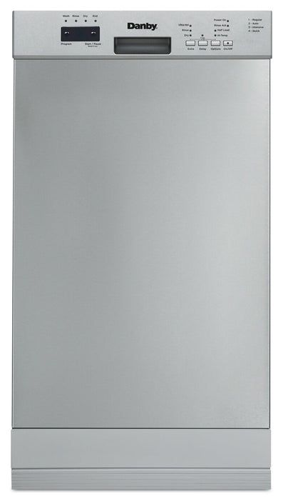 Lave-vaisselle encastré Danby de 18 po et de 51 dBA avec commandes à l’avant - acier inoxydable - DDW18D1ESS