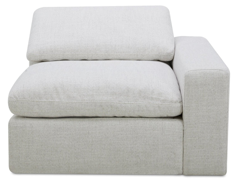 Sofa sectionnel à inclinaison électrique modulaire Sky 6 pièces en tissu avec console et coussins en duvet et plumes - blé Nathan
