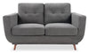 Cosmo 57" Fabric Loveseat with Tufted Back Cushions - Charcoal | Causeuse Cosmo de 57 po en tissu avec coussins de dossier capitonnés - anthracite