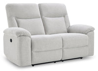 Causeuse à inclinaison manuelle Spencer de 65,6 po en tissu de chenille - grise