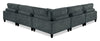 Lounge 5-Piece Chenille Armless Modular Sectional – Grey | Sofa sectionnel modulaire sans accoudoirs Lounge 5 pièces en chenille - gris