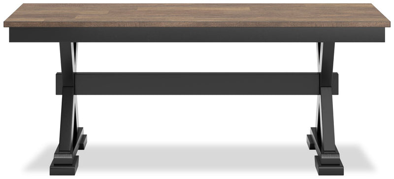 Banc de salle à manger Raven de 48 po (L) - deux teintes, noir et brun