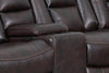 Leo 5-Piece Leather-Look Fabric Reclining Sectional with Armless Reclining Chair - Walnut Brown | Sofa sectionnel inclinable Leo 5 pièces en tissu d’apparence cuir avec fauteuil inclinable sans accoudoirs - brun noyer