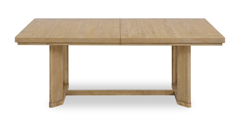 Ensemble de salle à manger Aspen 6 pièces avec table à rallonge, 80 po à 104 po, banc et 4 chaises en tissu - naturel