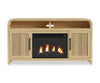 Meuble pour téléviseur Scott Living Lenore de 60 po avec foyer électrique et rangement - naturel