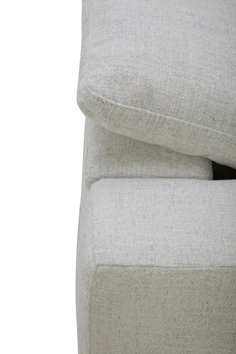 Causeuse à inclinaison électrique modulaire Sky de 91,5 po en tissu avec coussins amovibles en duvet et plumes - blé Nathan