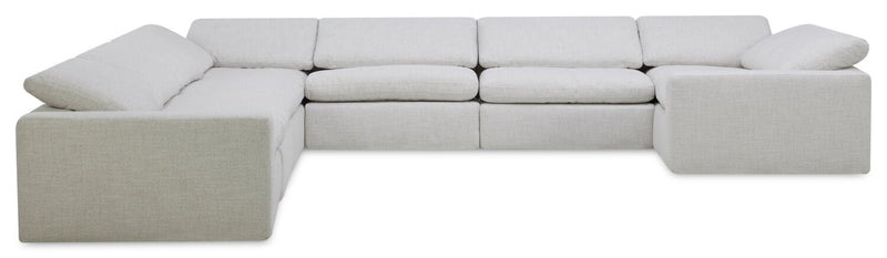 Sofa sectionnel à inclinaison électrique modulaire Sky 8 pièces en tissu avec coussins amovibles en duvet et plumes - blé Nathan