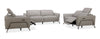 Riviera Top-Grain Genuine Leather Power Reclining Sofa - Light Grey | Sofa à inclinaison électrique Riviera en cuir véritable de qualité supérieure - gris clair
